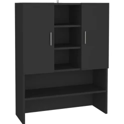 Huishoudaccessoires*vidaXL Wasmachinekast 70,5x25,5x90 cm Zwart