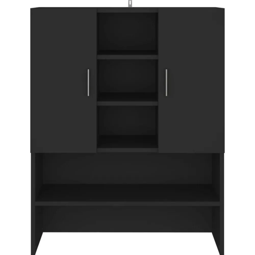 Huishoudaccessoires*vidaXL Wasmachinekast 70,5x25,5x90 cm Zwart