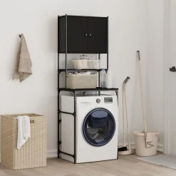 Huishoudaccessoires*vidaXL Wasmachinekast 68x48,5x194 cm Zwart