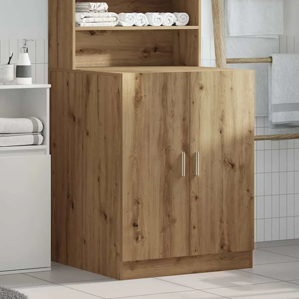 Huishoudaccessoires*vidaXL Wasmachinekast 70,5x71,5x91,5 cm artisanaal eikenkleurig