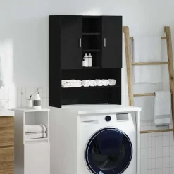 Huishoudaccessoires*vidaXL Wasmachinekast 70,5x25,5x90 cm kleurig Zwart eiken