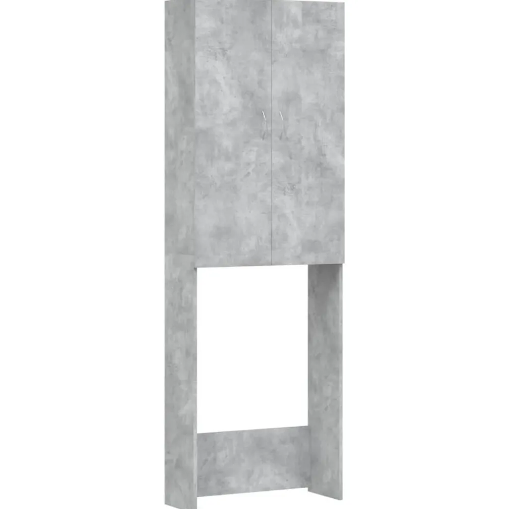 Huishoudaccessoires*vidaXL Wasmachinekast 64x25,5x190 cm Betongrijs