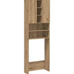 Huishoudaccessoires*vidaXL Wasmachinekast 64x25,5x190 cm artisanaal eikenkleur artisanaal eikenkleurig