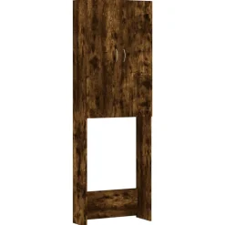 Huishoudaccessoires*vidaXL Wasmachinekast 64x25,5x190 cm kleurig Gerookt eiken