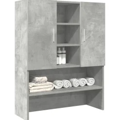 Huishoudaccessoires*vidaXL Wasmachinekast 70,5x25,5x90 cm betongrijs