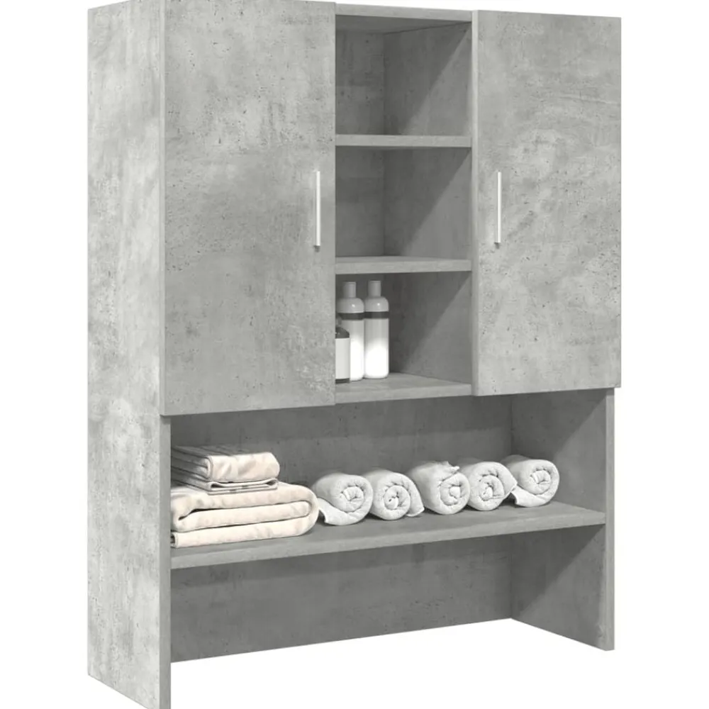 Huishoudaccessoires*vidaXL Wasmachinekast 70,5x25,5x90 cm betongrijs