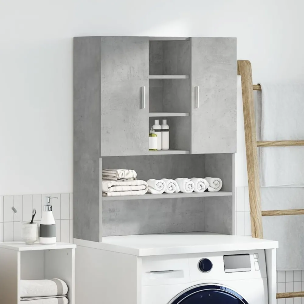 Huishoudaccessoires*vidaXL Wasmachinekast 70,5x25,5x90 cm betongrijs
