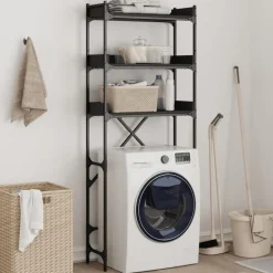 Wasmachinekast 67x25x163 cm bewerkt hout>vidaXL Online
