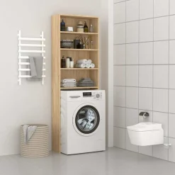 Wasmachinekast 64x24x190 cm wit en kleurig>vidaXL Online