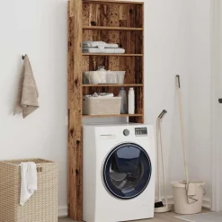 Huishoudaccessoires*vidaXL Wasmachinekast 64x24x190 cm kleurig Oud hout