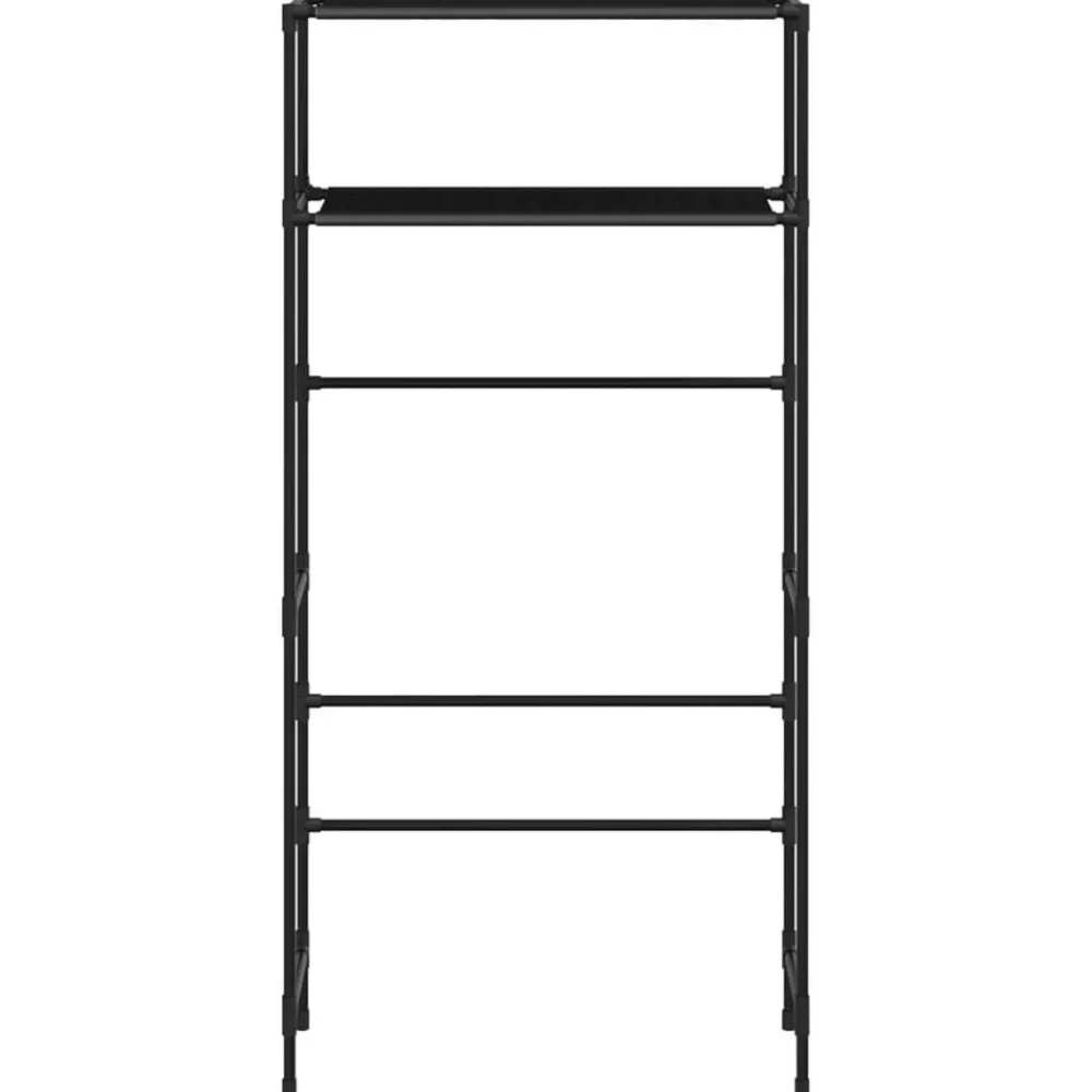 Badkameraccessoires*vidaXL Wasmachinerek 2-laags 69x28x143 cm ijzer Zwart