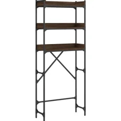 Huishoudaccessoires*vidaXL Wasmachinerek 67x25x163 cm bewerkt hout bruin eikenkleur