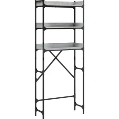 Huishoudaccessoires*vidaXL Wasmachinerek 67x25x163 cm bewerkt hout Grijs sonoma
