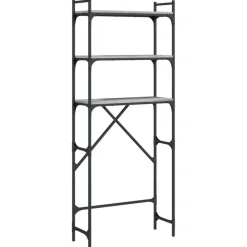 Huishoudaccessoires*vidaXL Wasmachinerek 67x25x163 cm bewerkt hout Grijs sonoma
