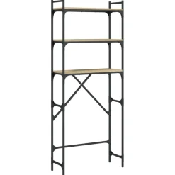 Wasmachinerek 67x25x163 cm bewerkt hout kleurig>vidaXL Best