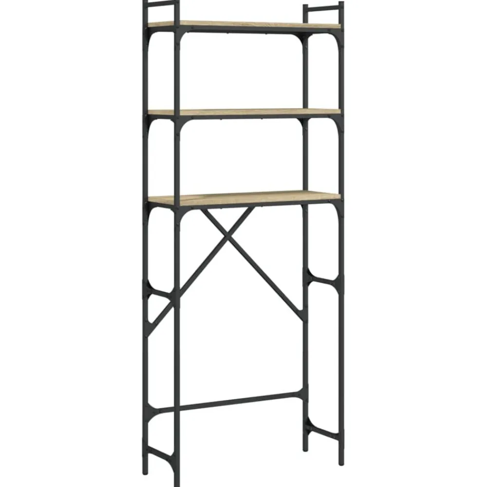 Wasmachinerek 67x25x163 cm bewerkt hout kleurig>vidaXL Best