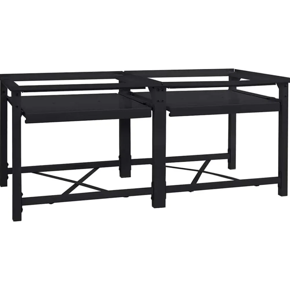 Huishoudaccessoires*vidaXL Wasmachineverhoger 2 stuks 120 x 56 x 52 cm Staal Zwart