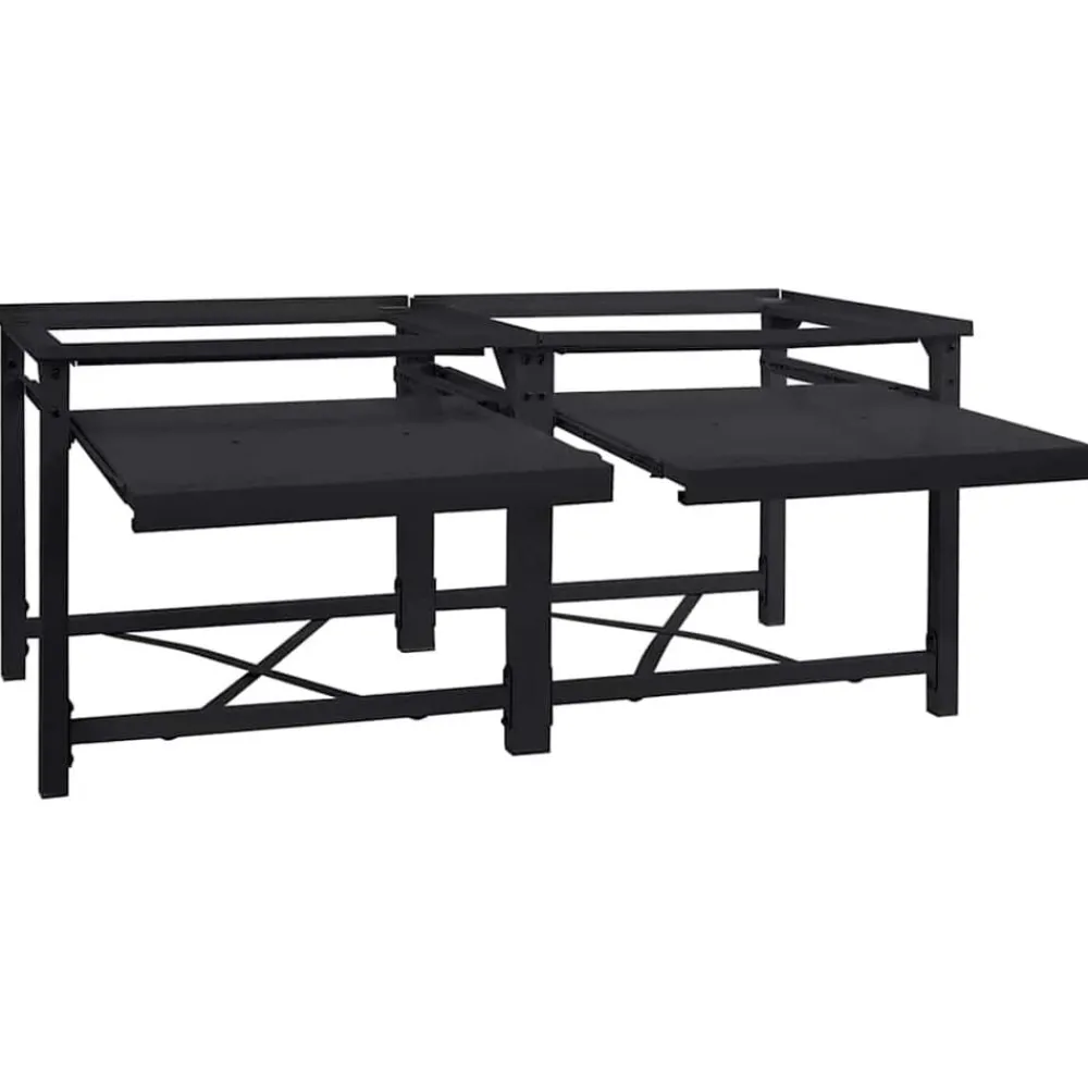 Huishoudaccessoires*vidaXL Wasmachineverhoger 2 stuks 120 x 56 x 52 cm Staal Zwart