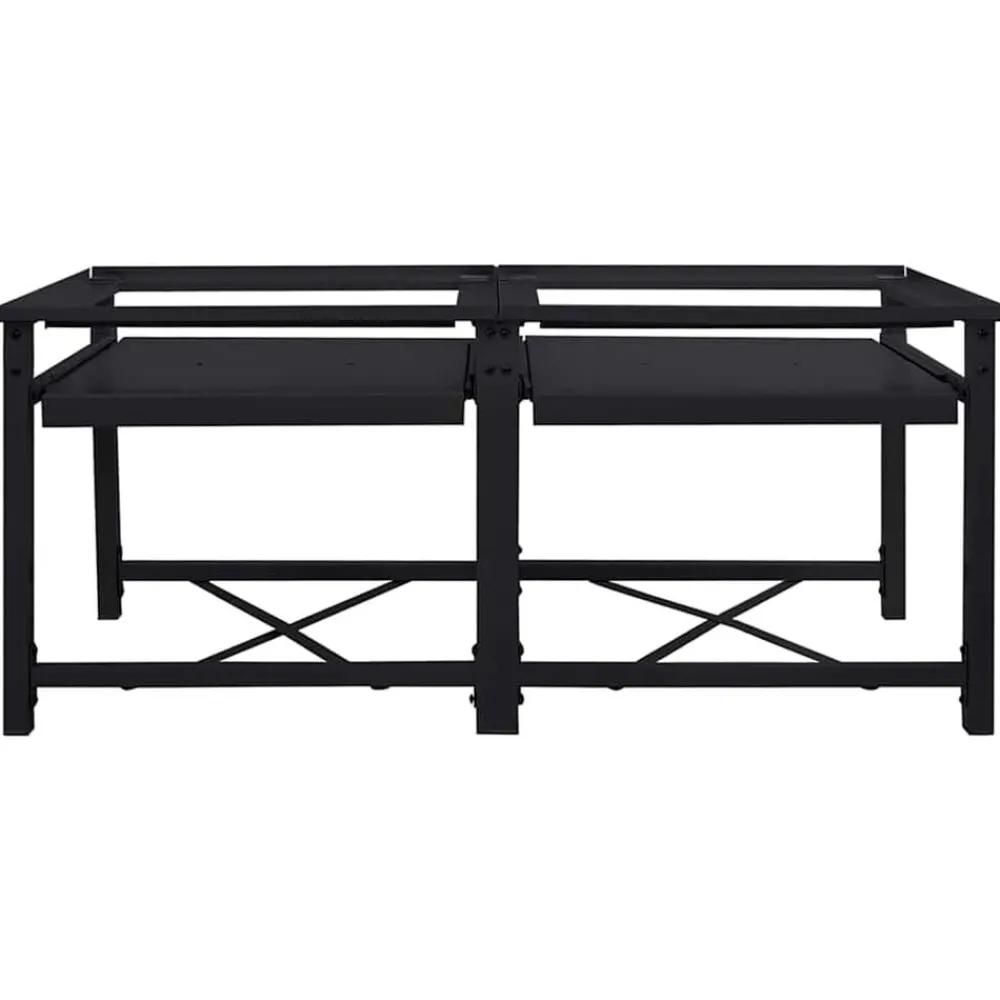 Huishoudaccessoires*vidaXL Wasmachineverhoger 2 stuks 120 x 56 x 52 cm Staal Zwart