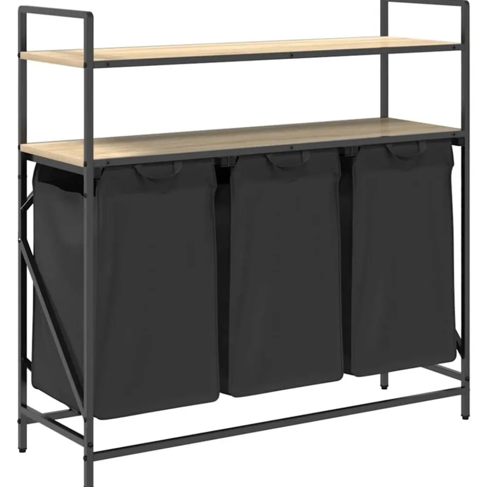 Wasmand 3 vakken met planken kleurig>vidaXL New