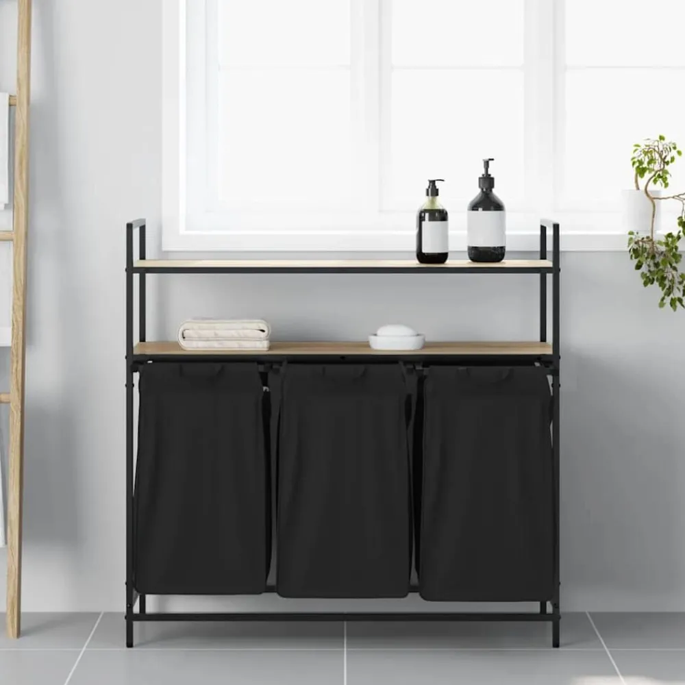 Wasmand 3 vakken met planken kleurig>vidaXL New