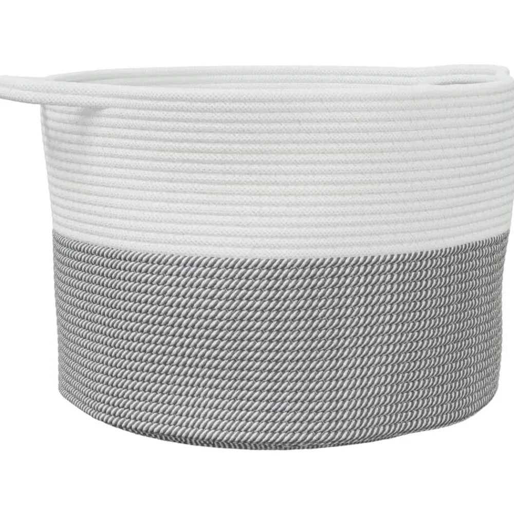 Huishoudelijke Benodigdheden*vidaXL Wasmand Ø 55x36 cm katoen Grijs en wit