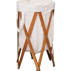 Wasmand inklapbaar hout en stof crème>vidaXL Best