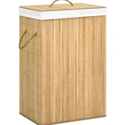 Wasmand met 2 vakken 72 L bamboe>vidaXL New