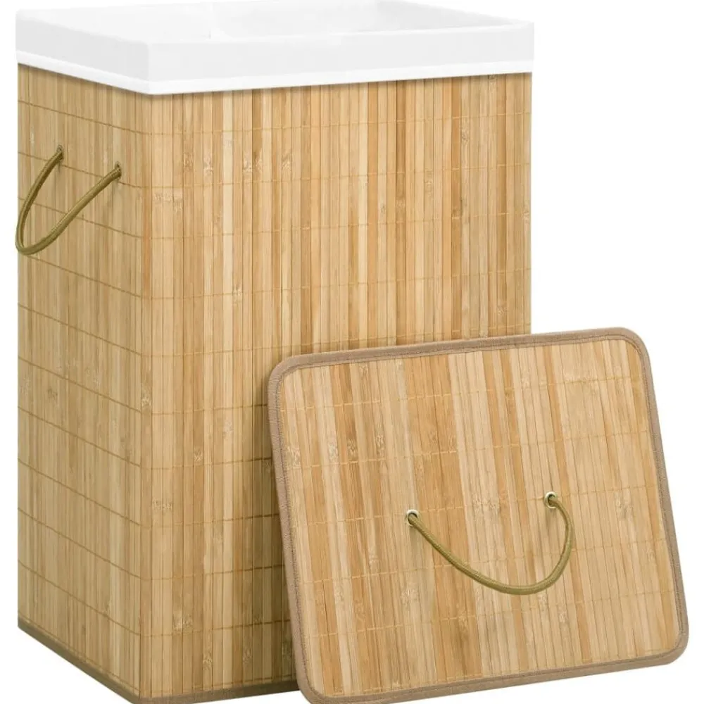 Wasmand met 2 vakken 72 L bamboe>vidaXL New