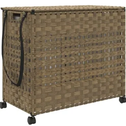 Huishoudelijke Benodigdheden*vidaXL Wasmand op wielen 66x35x60 cm rattan Naturel