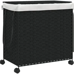 Wasmand op wielen 60x35x60,5 cm rattan>vidaXL Online