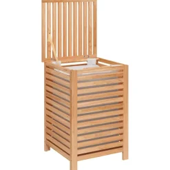 Wasmand 45x45x65 cm massief walnotenhout>vidaXL Sale