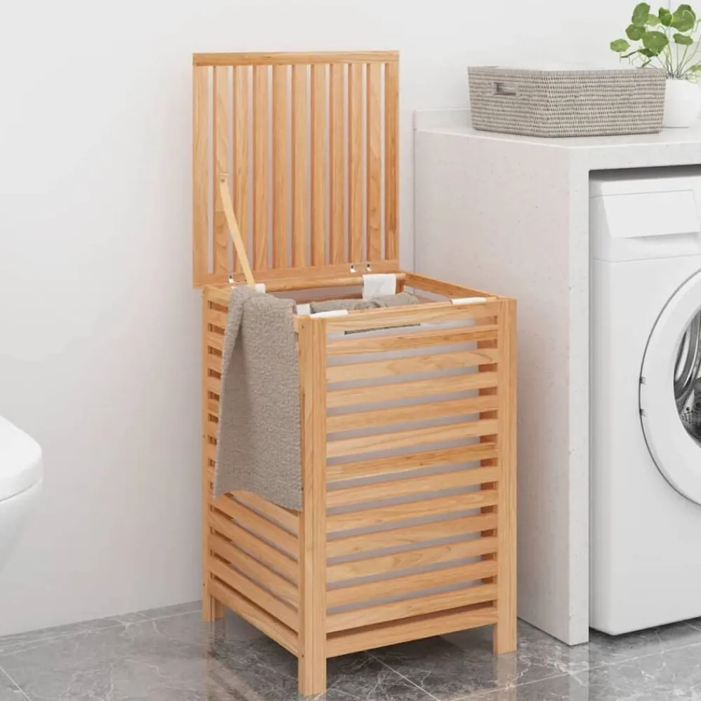 Wasmand 45x45x65 cm massief walnotenhout>vidaXL Sale