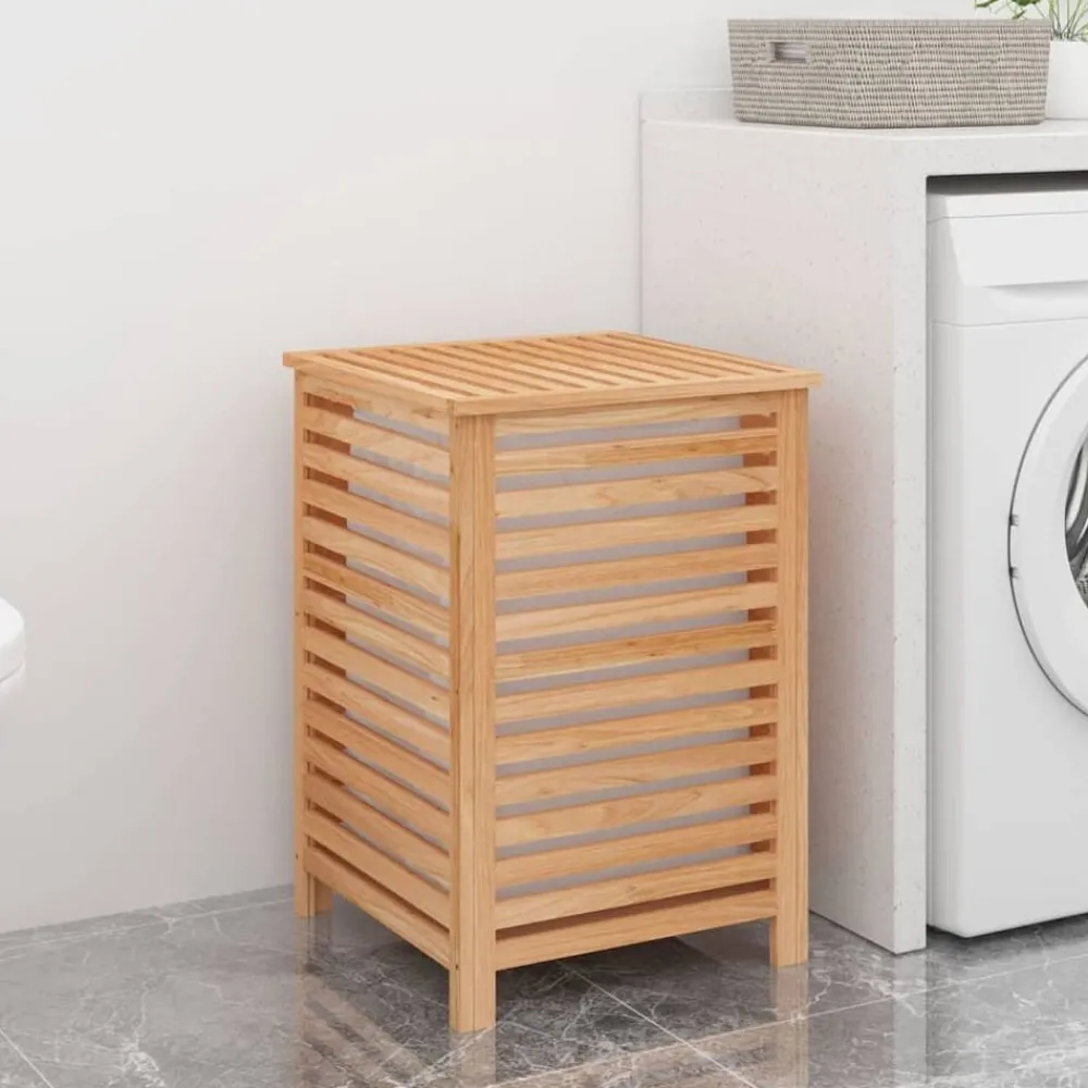 Wasmand 45x45x65 cm massief walnotenhout>vidaXL Sale