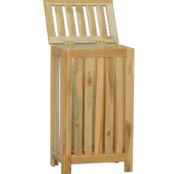 Huishoudelijke Benodigdheden*vidaXL Wasmand 35x25x60 cm massief teakhout