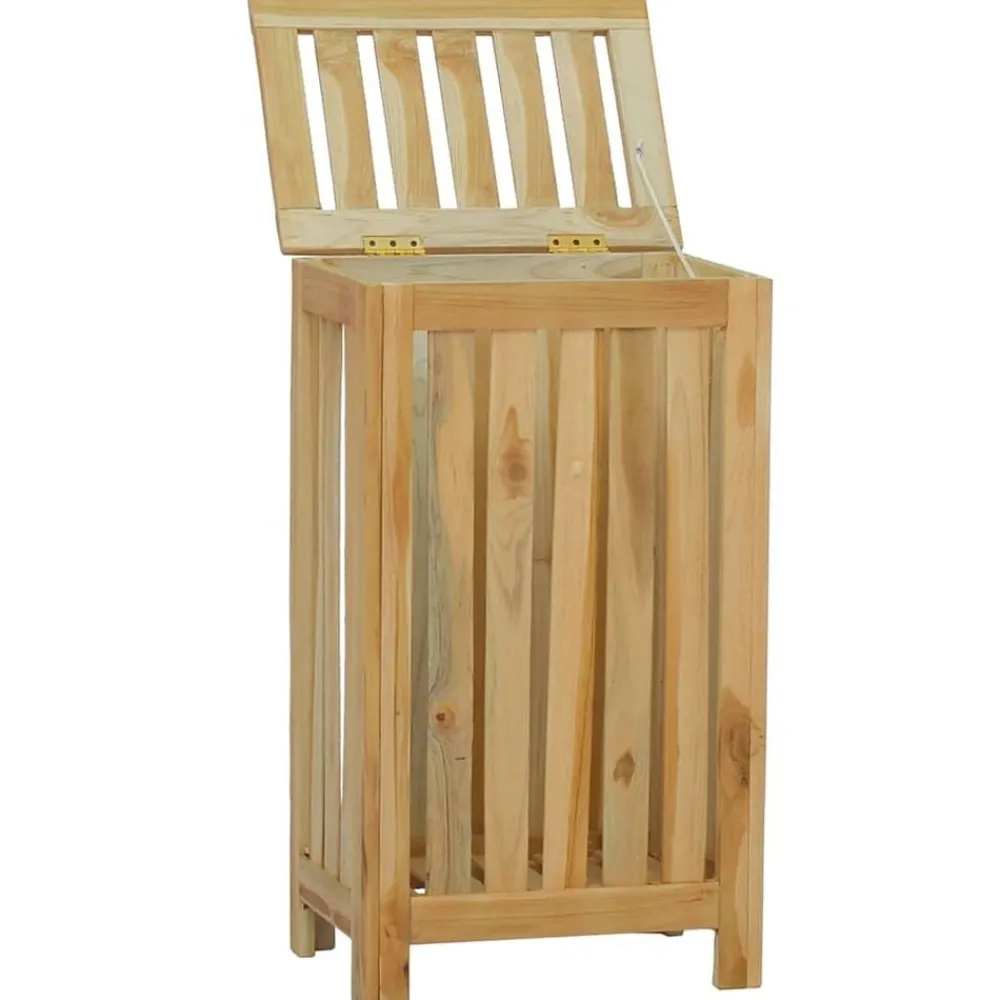 Huishoudelijke Benodigdheden*vidaXL Wasmand 35x25x60 cm massief teakhout