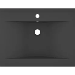 Sanitair & Loodgietersbenodigdheden*vidaXL Wastafel met kraangat 60x46 cm keramiek mat donkergrijs matdonkergrijs