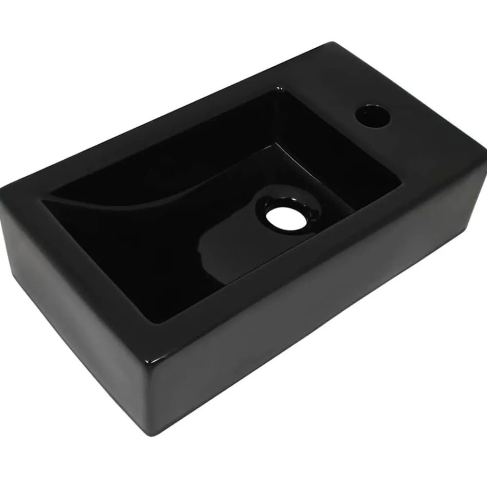 Wastafel met kraangat rechthoekig 46x25,5x12 cm keramiek>vidaXL Sale