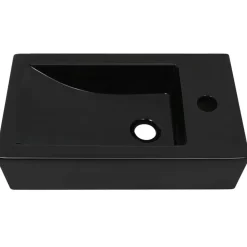 Wastafel met kraangat rechthoekig 46x25,5x12 cm keramiek><noscript><img width=