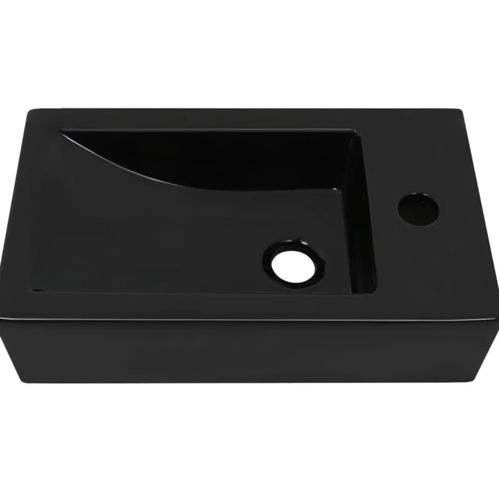 Wastafel met kraangat rechthoekig 46x25,5x12 cm keramiek>vidaXL Sale