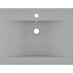 Wastafel met kraangat 60x46 cm keramiek mat lichtgrijs><noscript><img width=