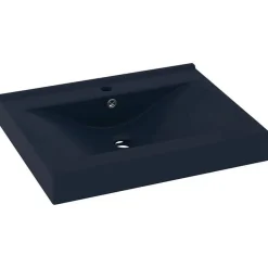 Sanitair & Loodgietersbenodigdheden*vidaXL Wastafel met kraangat 60x46 cm keramiek mat donkerblauw matdonkerblauw