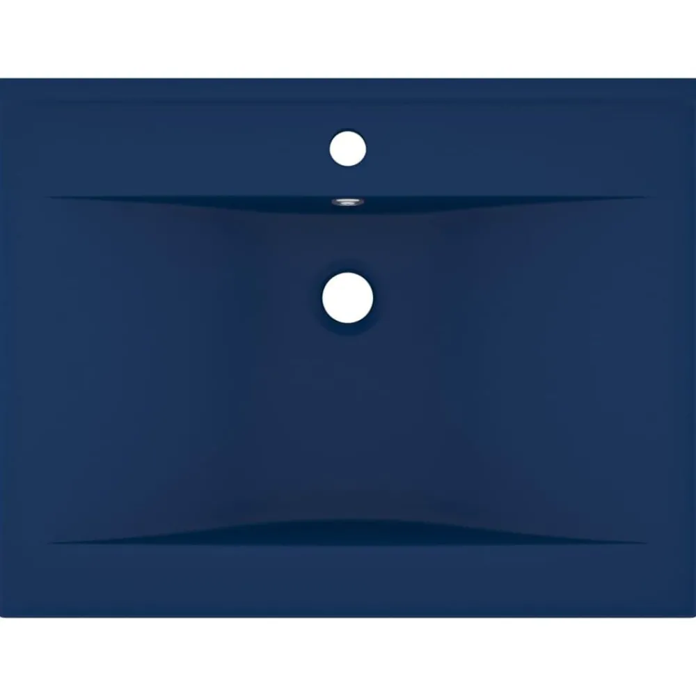 Sanitair & Loodgietersbenodigdheden*vidaXL Wastafel met kraangat 60x46 cm keramiek mat donkerblauw matdonkerblauw