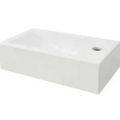 Wastafel met kraangat rechthoekig 46x25,5x12 cm keramiek><noscript><img width=