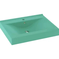 Sanitair & Loodgietersbenodigdheden*vidaXL Wastafel met kraangat 60x46 cm keramiek mat lichtgroen matlichtgroen