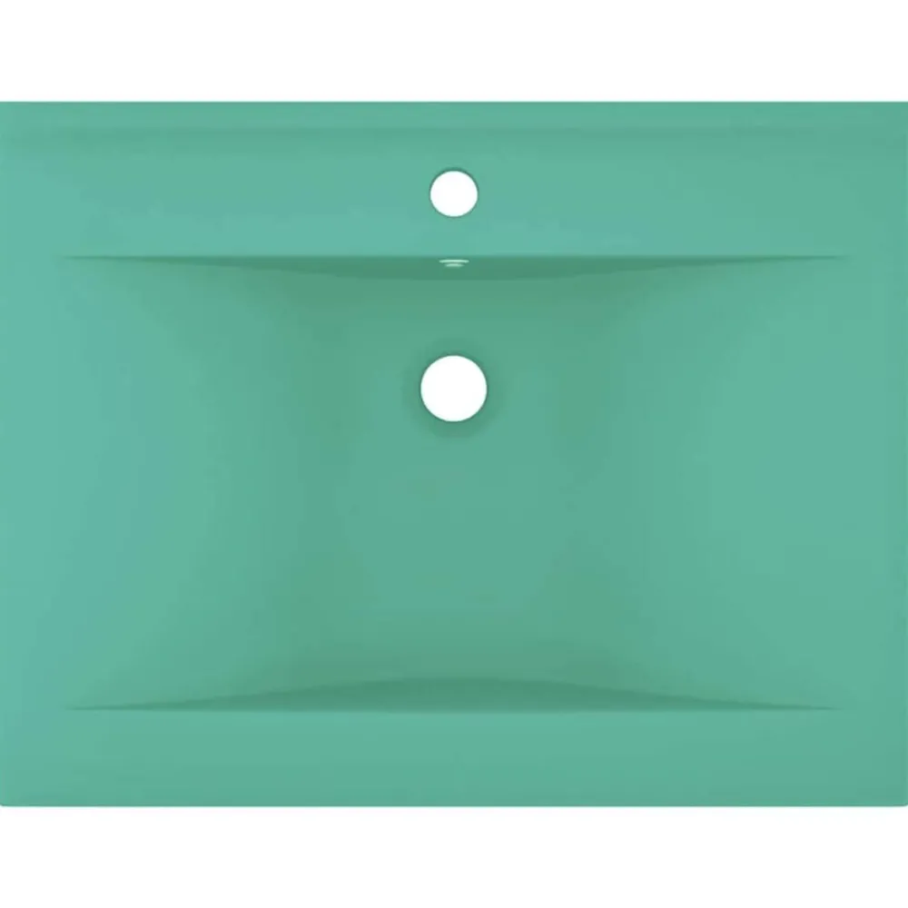 Sanitair & Loodgietersbenodigdheden*vidaXL Wastafel met kraangat 60x46 cm keramiek mat lichtgroen matlichtgroen