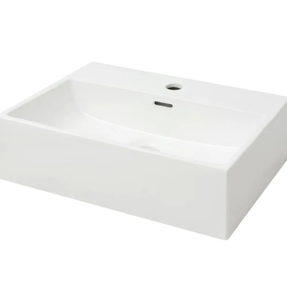 Wastafel met kraangat 51,5x38,5x15 cm keramiek>vidaXL Clearance