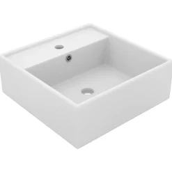 Wastafel met overloop vierkant 41x41 cm keramiek>vidaXL Sale