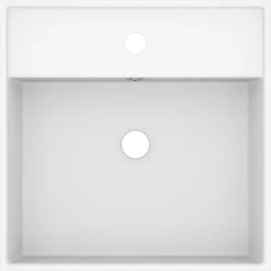 Wastafel met overloop vierkant 41x41 cm keramiek><noscript><img width=