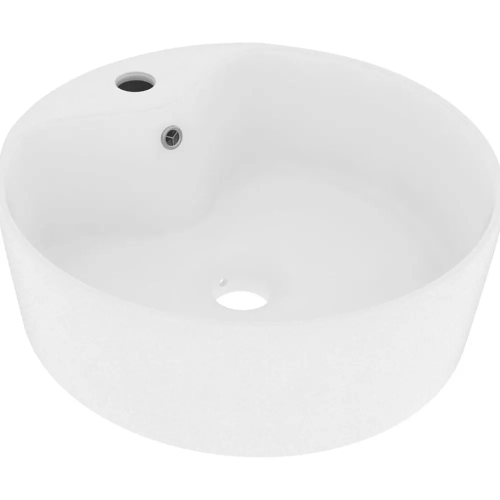 Sanitair & Loodgietersbenodigdheden*vidaXL Wastafel met overloop 36x13 cm keramiek matwit